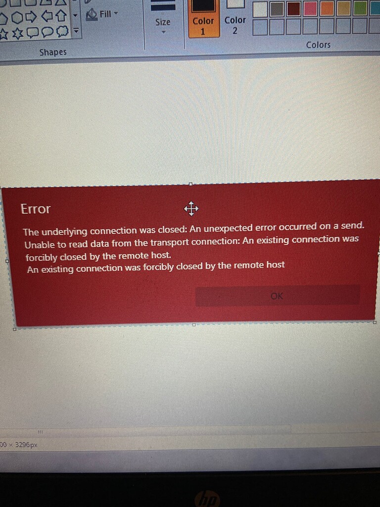 Syn3 Updater an underlying connection was closed SYNC 3