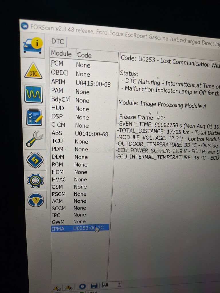 MK3 - Can't see IPC module in FORScan (URGENT HELP NEEDED)