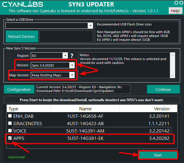 Sync 3 не обновляется с флешки